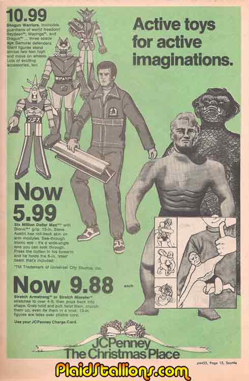 Shogun Warriors, stretch Monster and Six Million Dollar Man