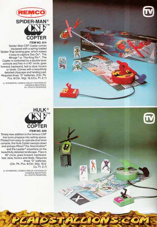 Remco Spider-man and Hulk Helicopters